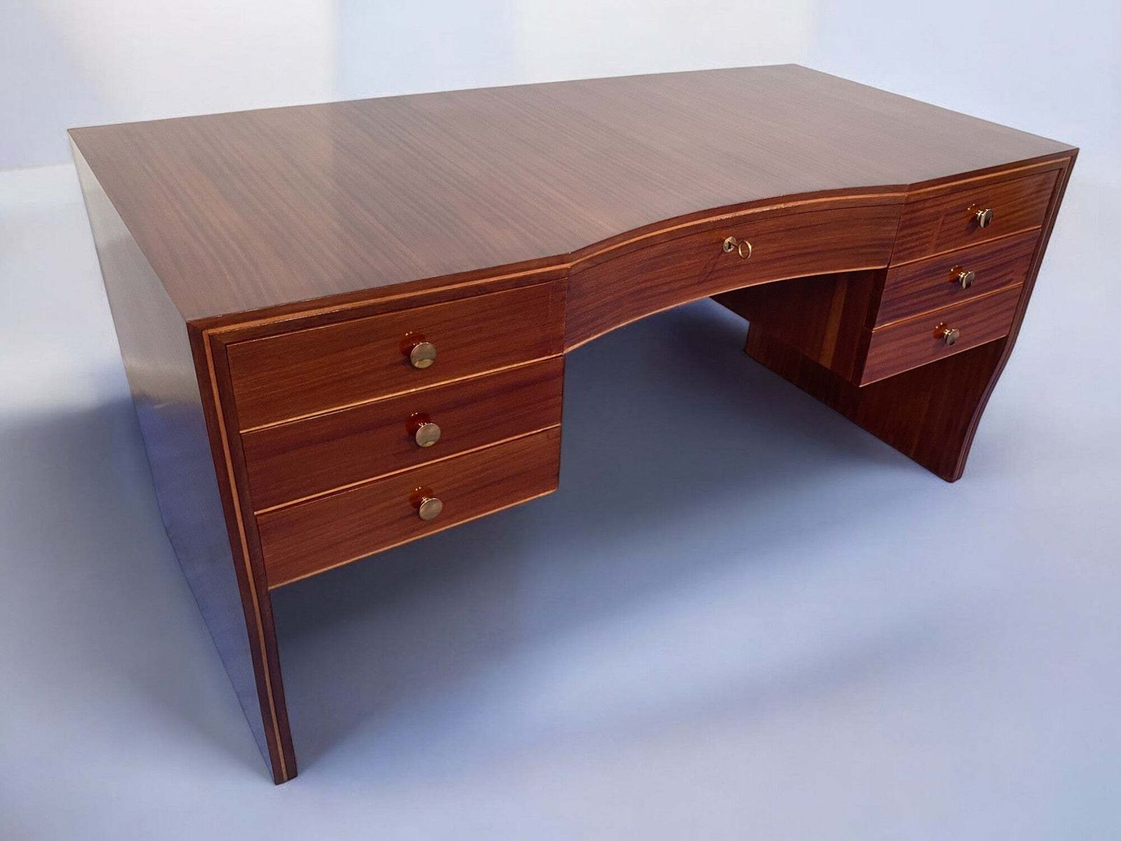 Italian Mid Century Executive Table Desk  Designed By Osvaldo Borsani, 1940 photo for sale