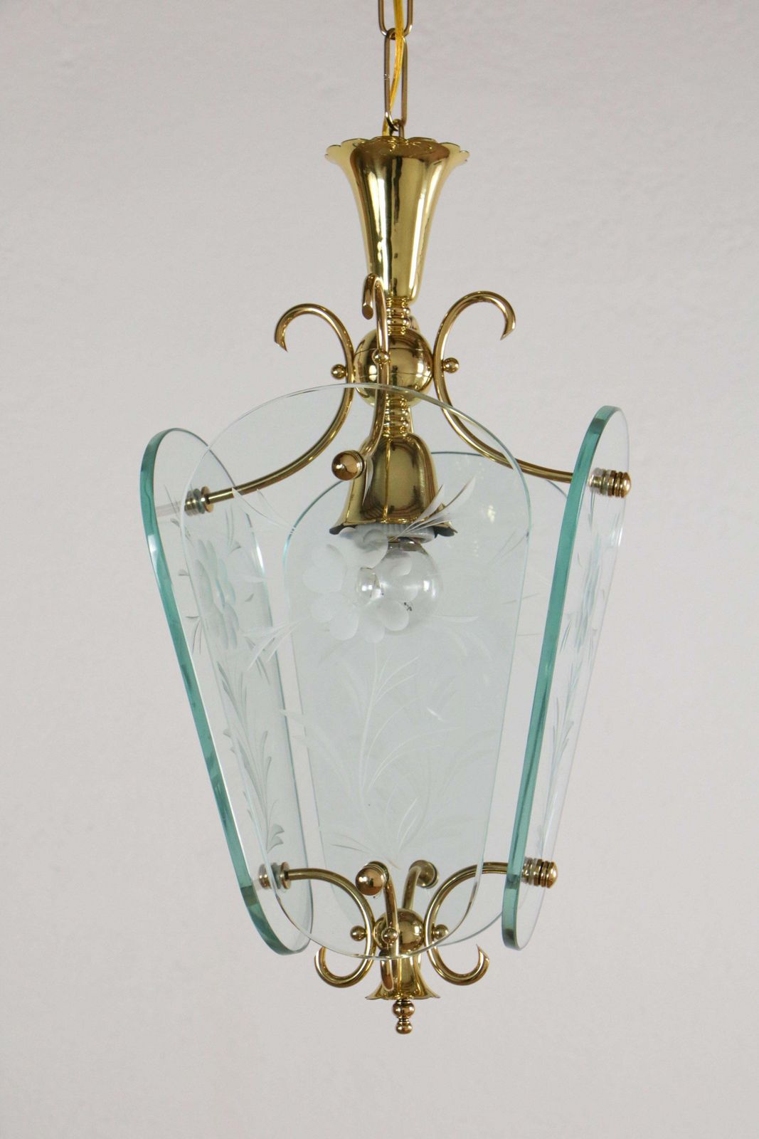 Italian Mid Century Lantern Or Pendant Lamp Attributed To Luigi Brusotti, 1940s photo 1600.0