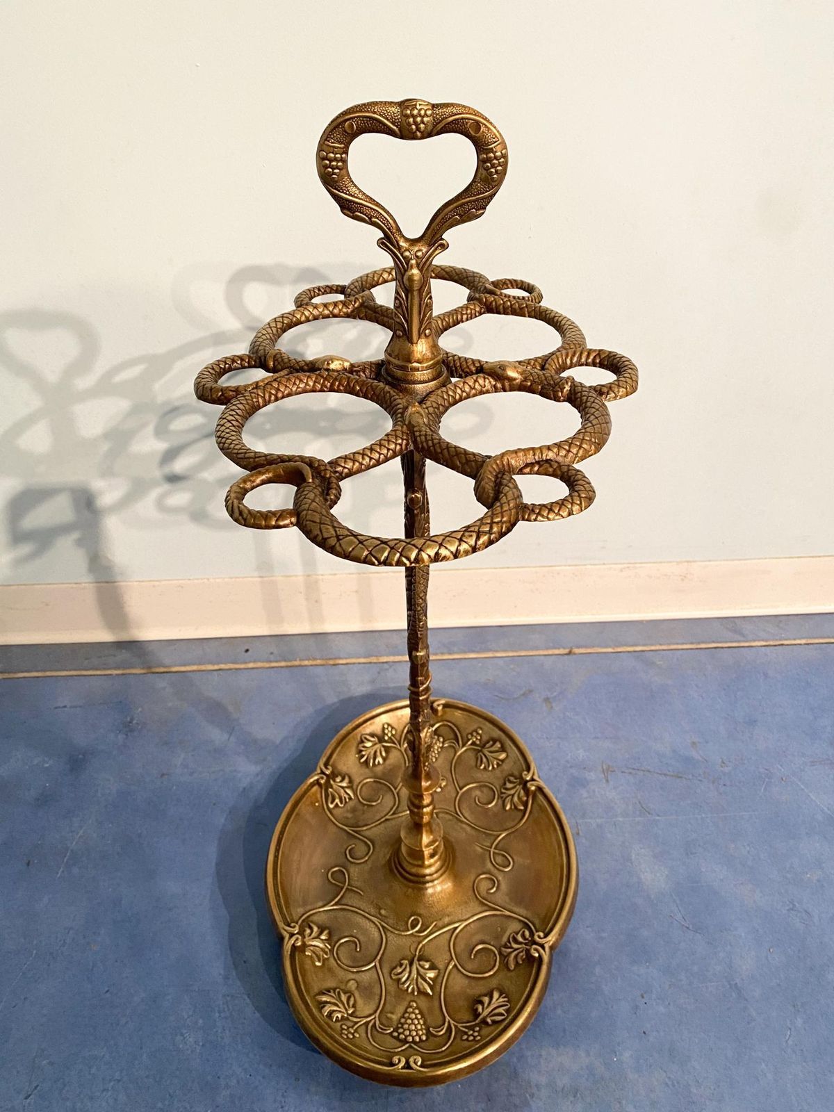 Italian Art Nouveau Liberty Brass Umbrella Stand, 1930s photo furniture
