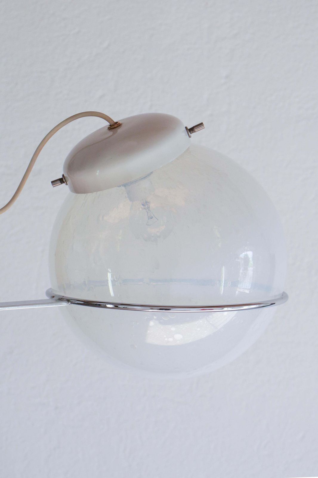 Italian Chandelier Pendant Light Murano Glass Attributed To Gino Sarfatti, 1970s photo vintage