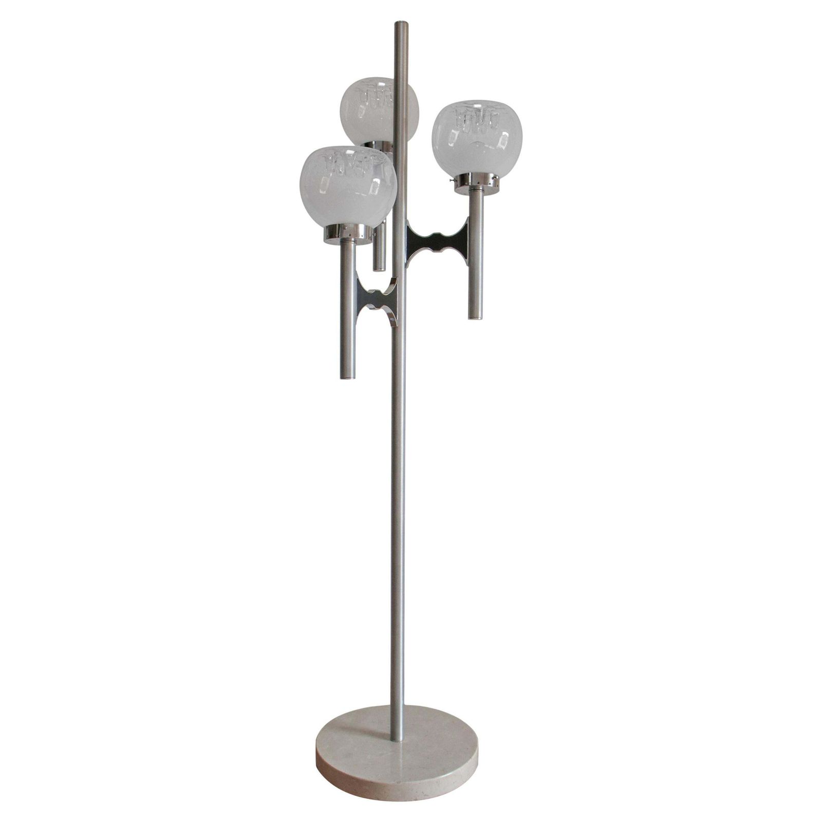 Italian Space Age Three Lights Floor Lamp By Gaetano Sciolari, 1970s photo furniture