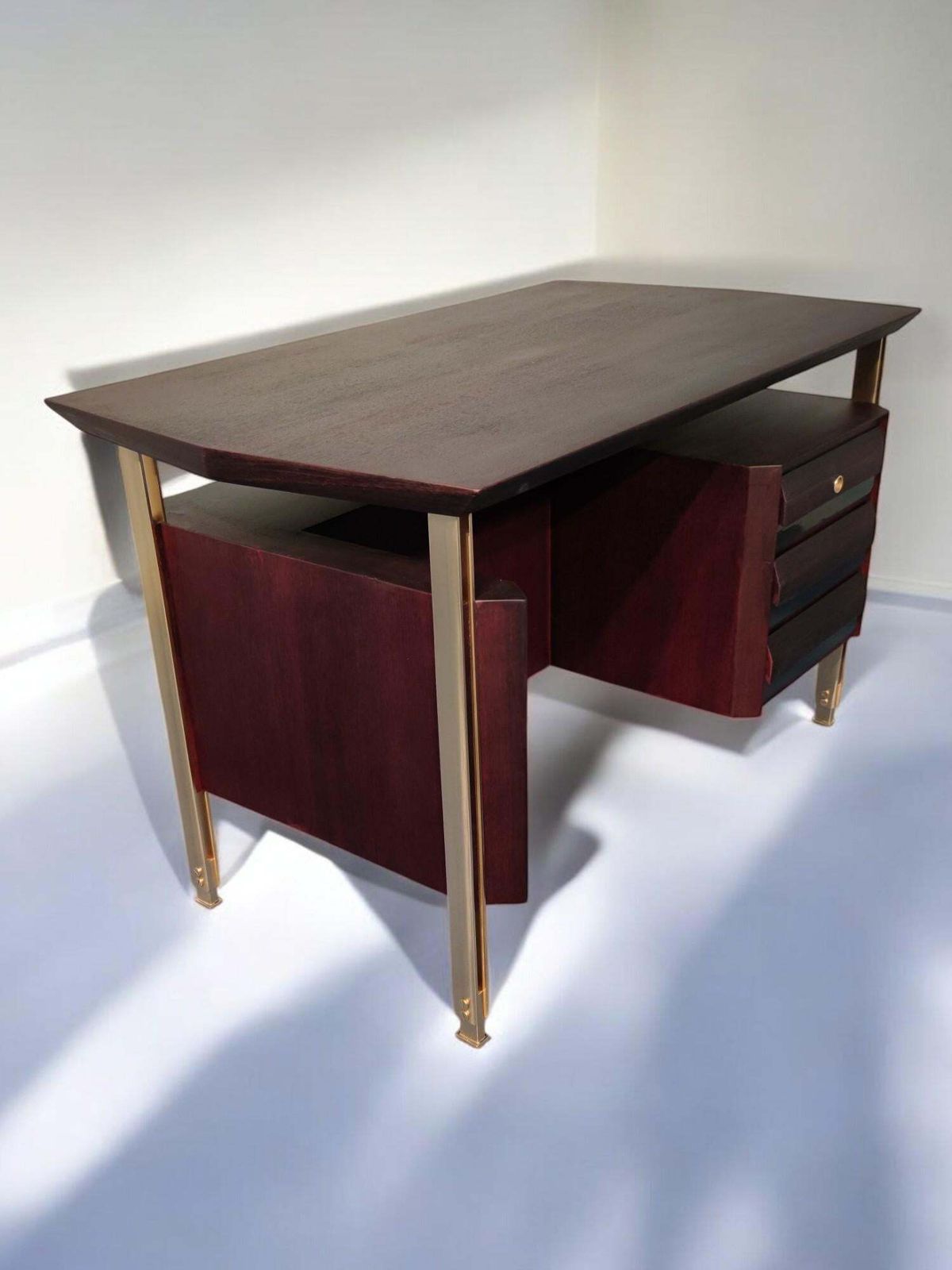 Italian Mid Century Modern Executive Table Desk By Vittorio Dassi, 1960s photo furniture