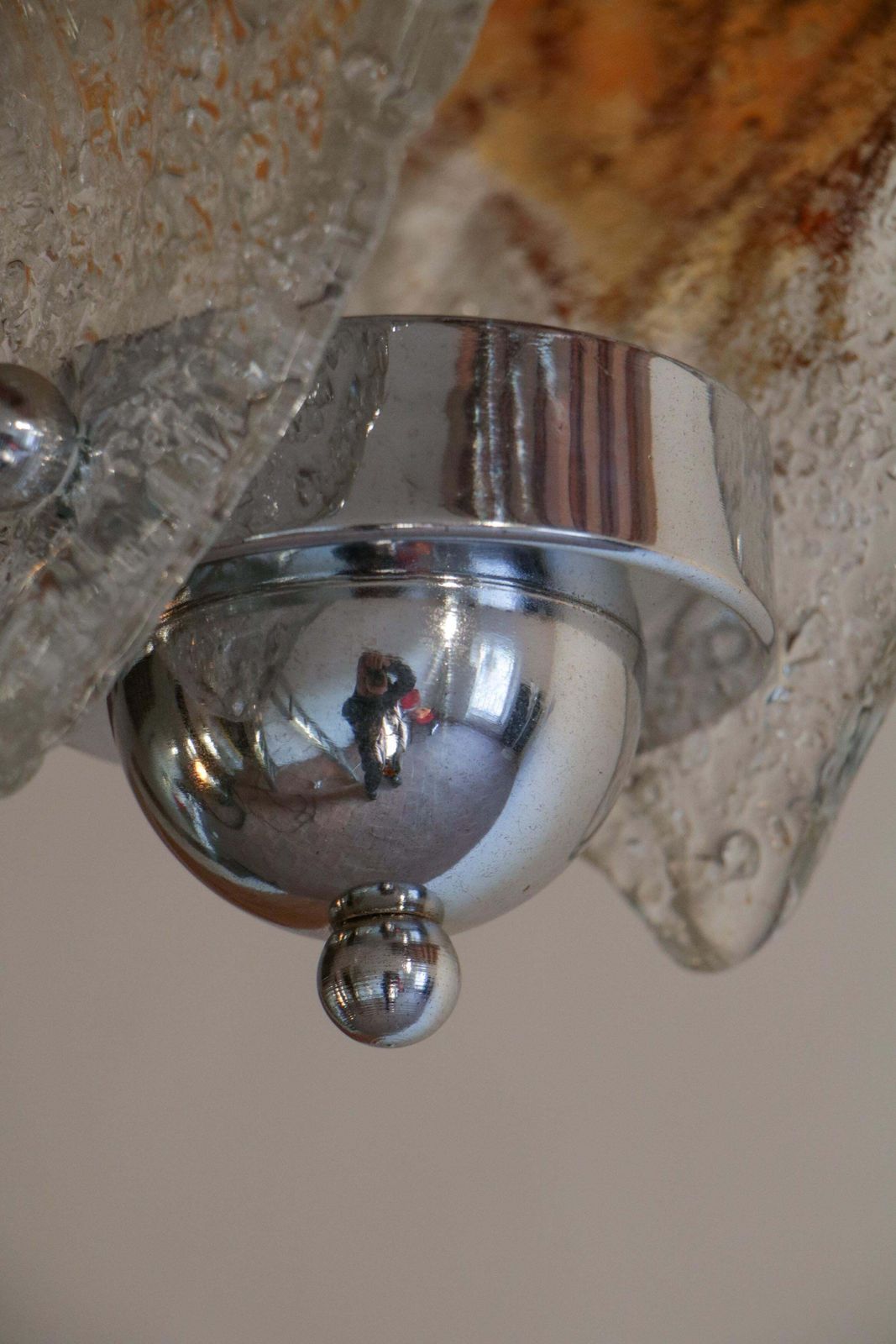 Italian Mid Century Murano Glass Pendant Lamp Per Mazzega, 1970s photo vintage