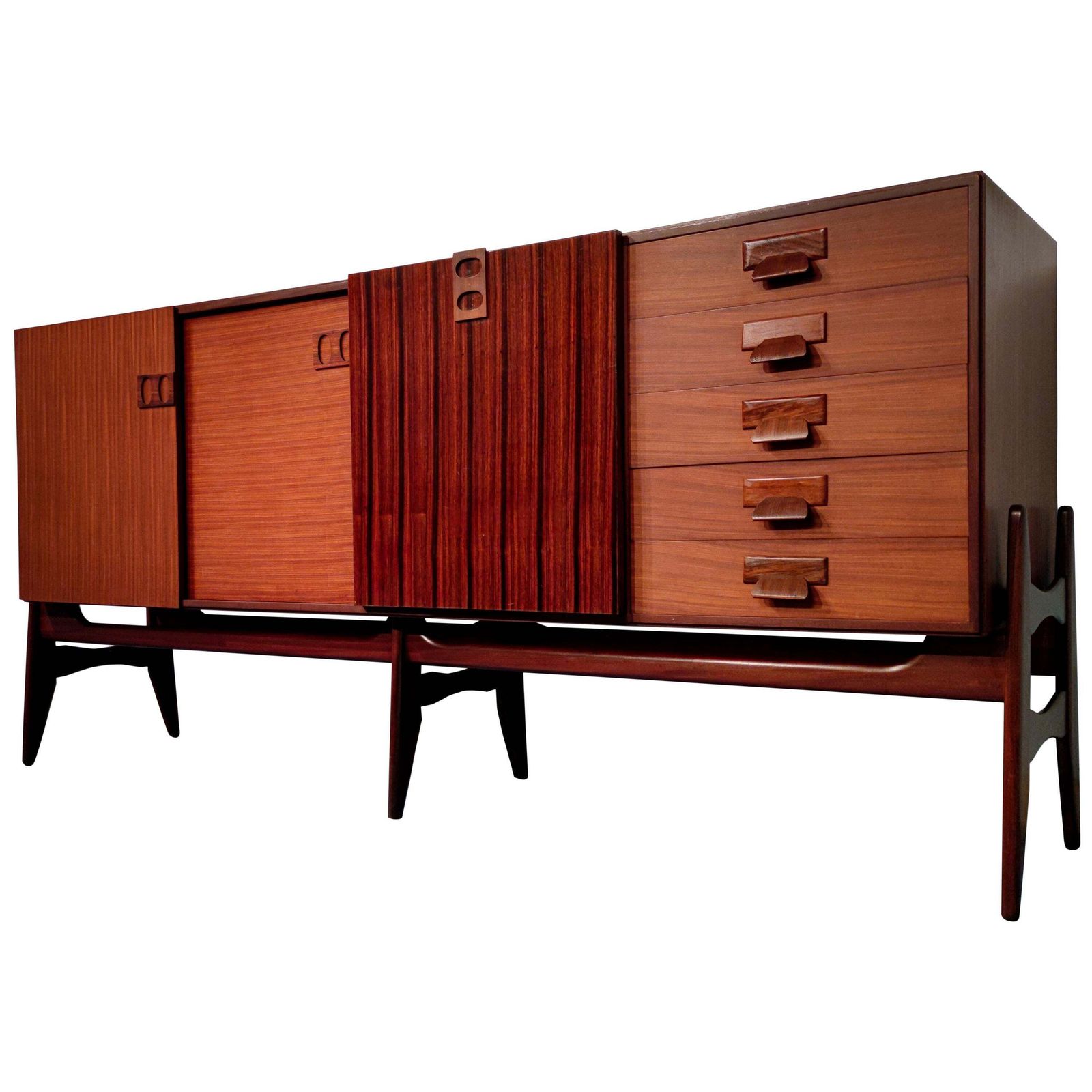 Italian Mid Century Modern Teak Sideboard By Fratelli Proserpio, 1960s photo furniture