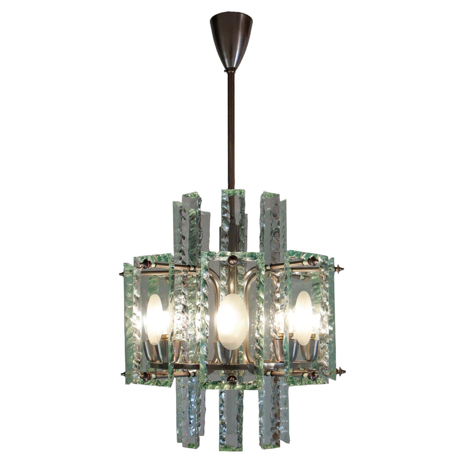 Italian Mid Century  Chandelier Attributed To Fontana Arte  , 1950s photo furniture