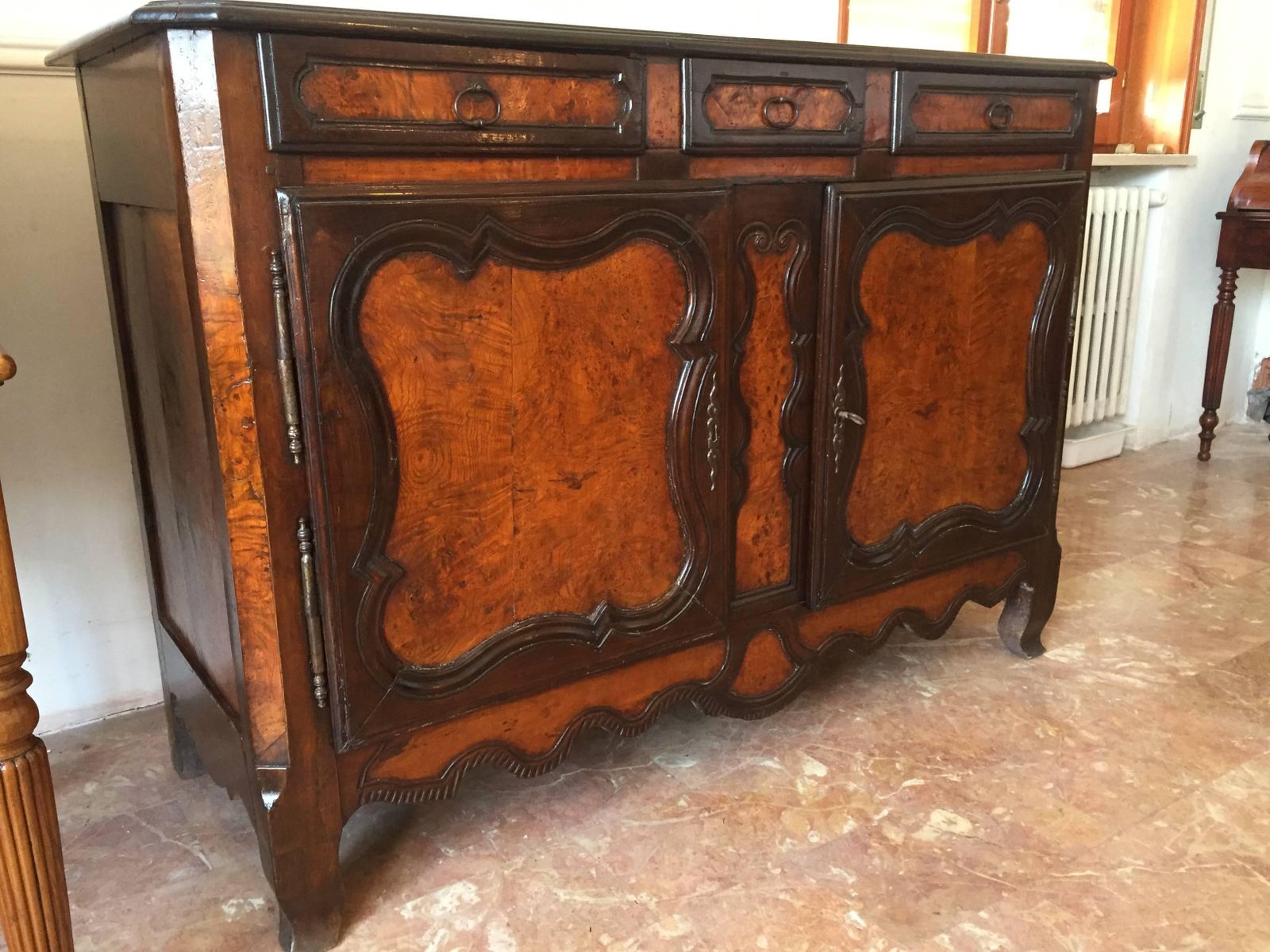 Louis XV Country French Carved Elm Sideboard, Early, 1800s photo for sale