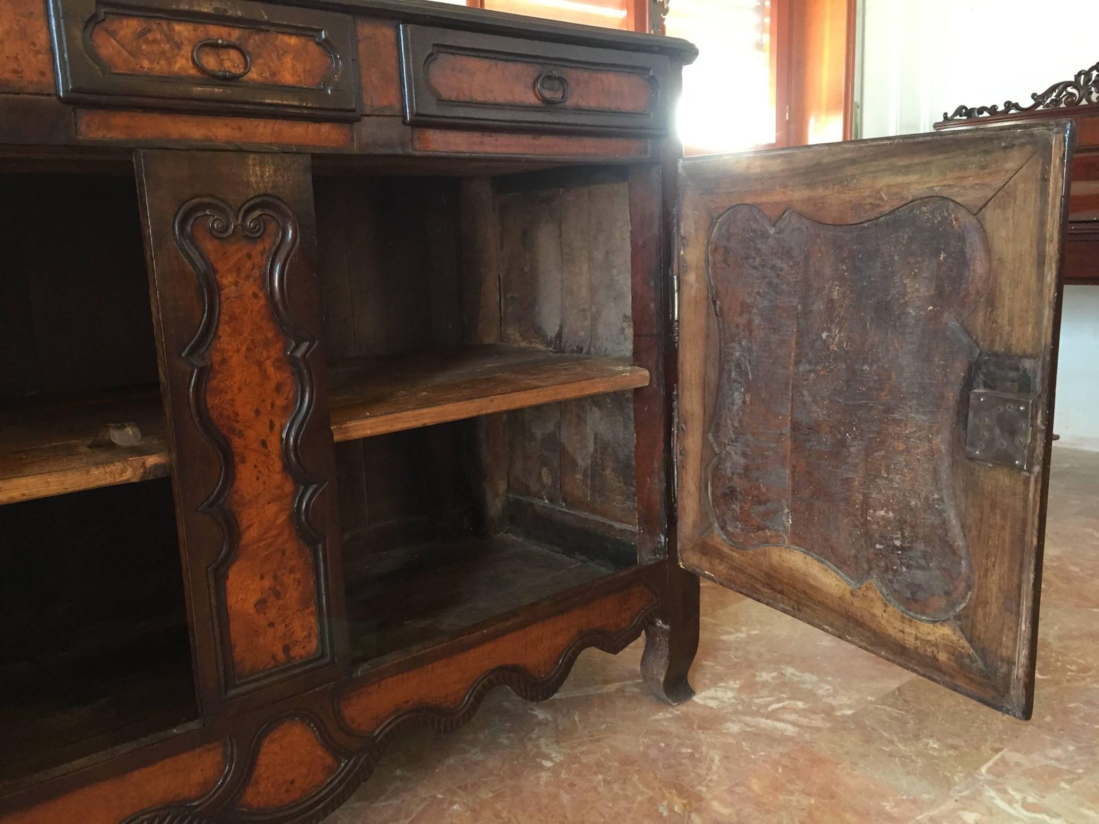 Louis XV Country French Carved Elm Sideboard, Early, 1800s photo Furniture