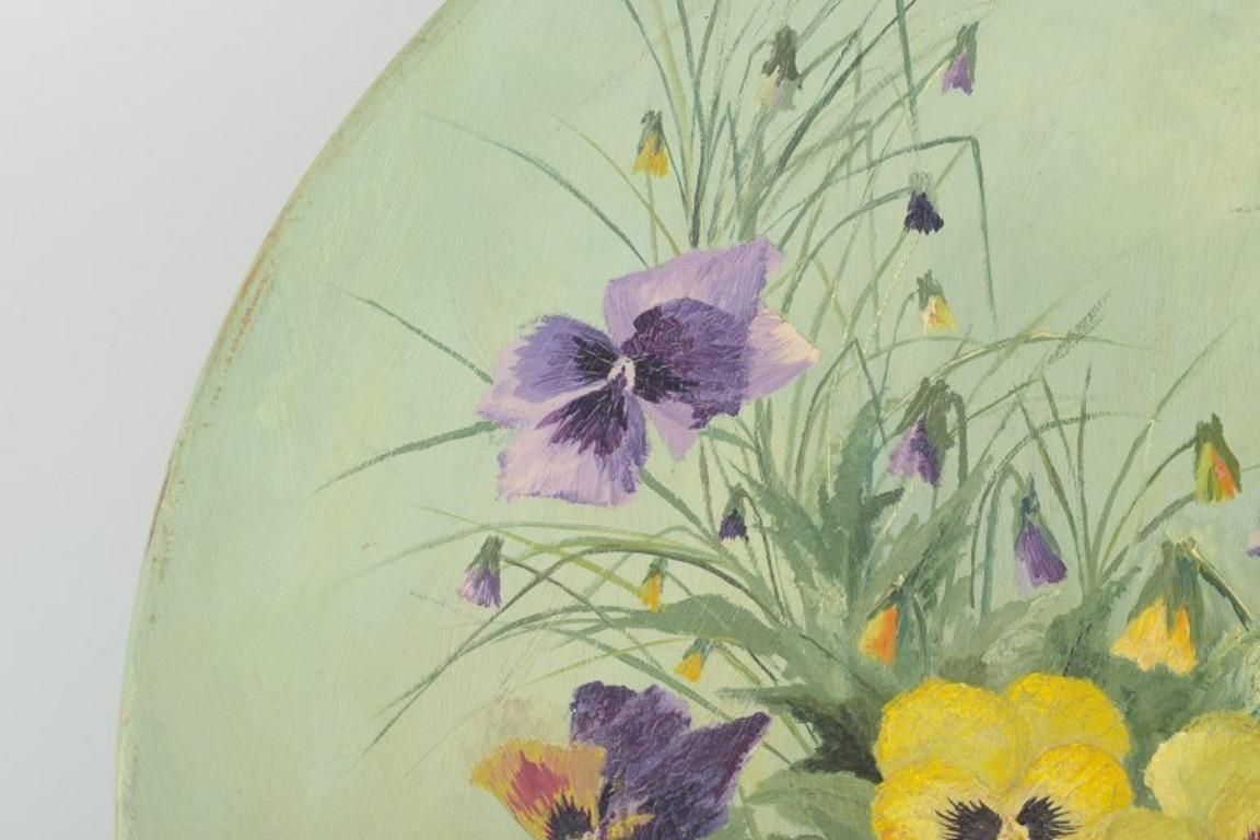 Eva Jancke Björk For Rörstrand. Colossal Wall Plaque With Motif Of Flowers. photo Art