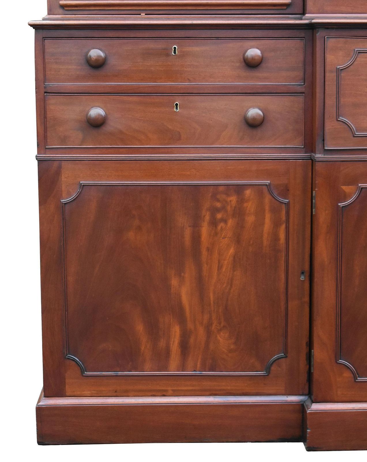 English George III Mahogany Secretaire Breakfront Bookcase photo Furniture