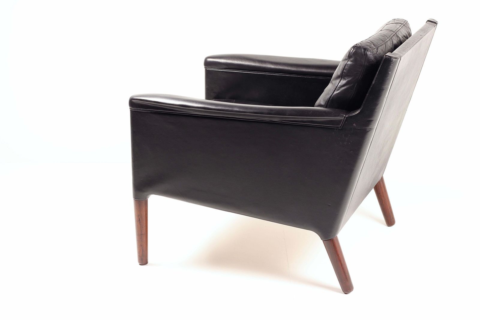 Kurt østervig Model 55 Black Leather Lounge Chair  Danish Mid Century Design photo Furniture