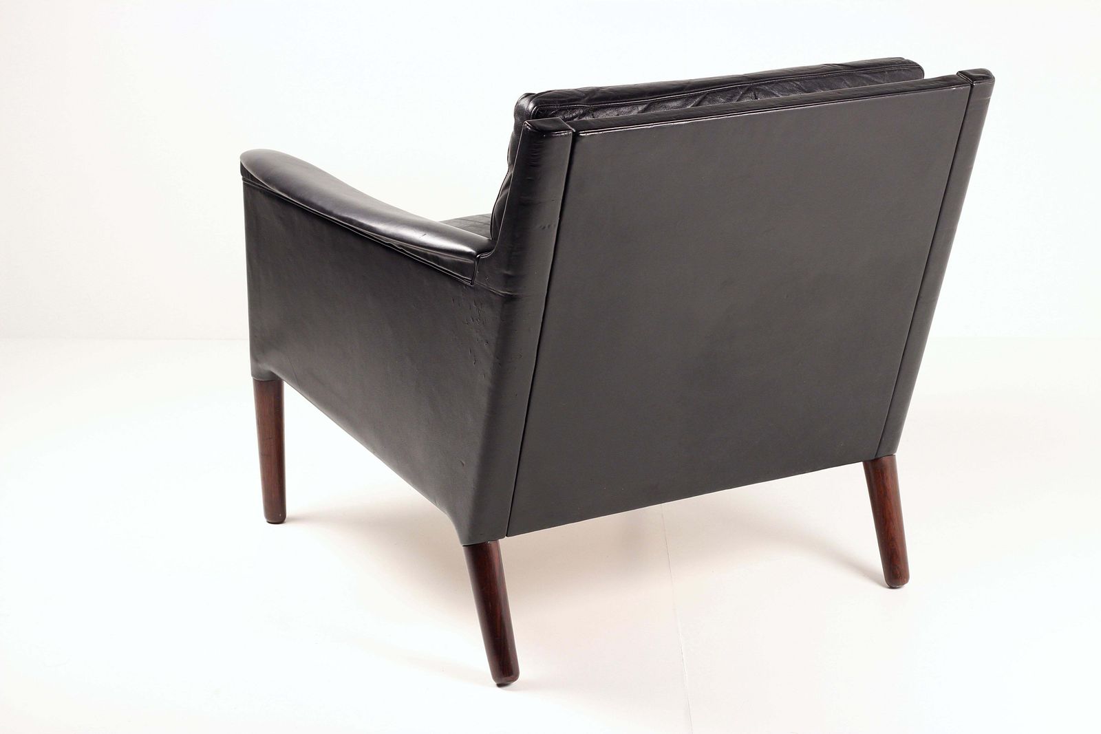 Kurt østervig Model 55 Black Leather Lounge Chair  Danish Mid Century Design photo vinterior