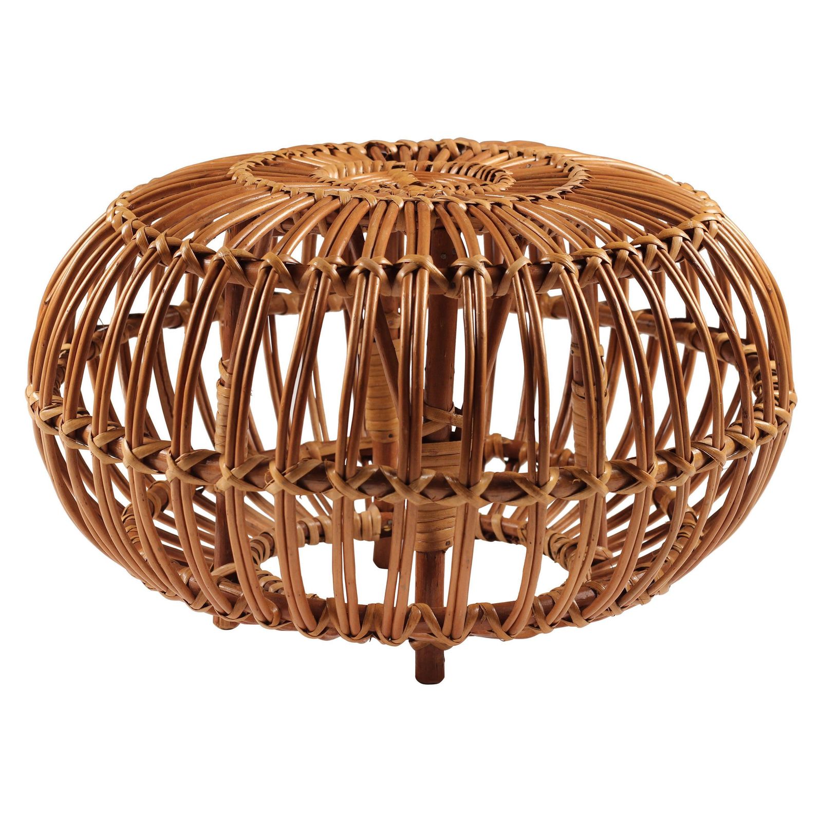 Franco Albini Wicker Ottoman, Stool Or Side Table