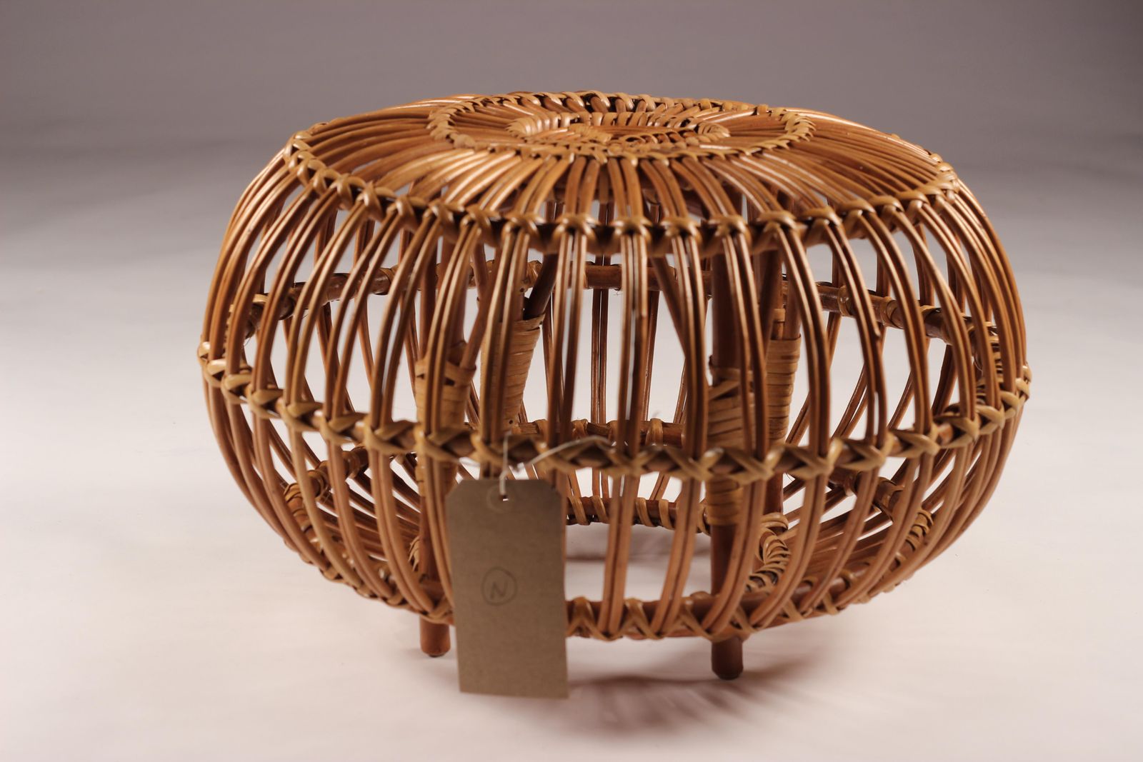 photo furniture Franco Albini Wicker Ottoman, Stool Or Side Table