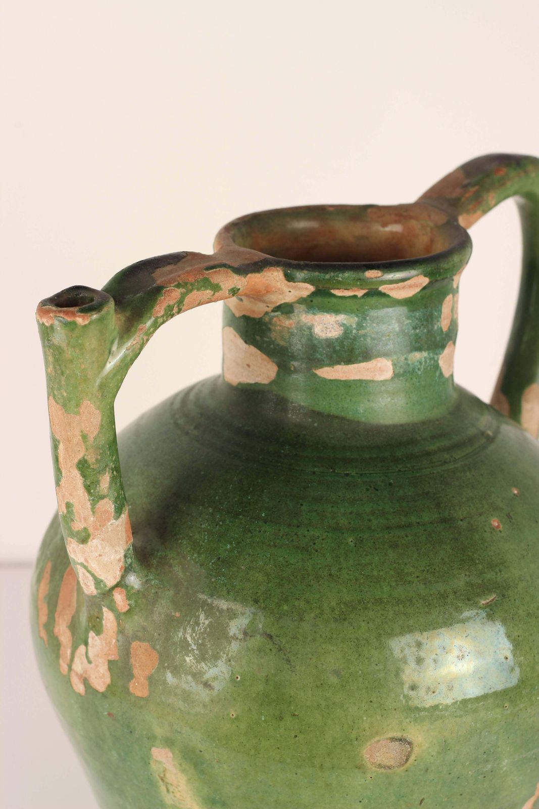 Antique French Glazed Terracotta Water Spout Jug   Authentic Southern France photo Home Decor