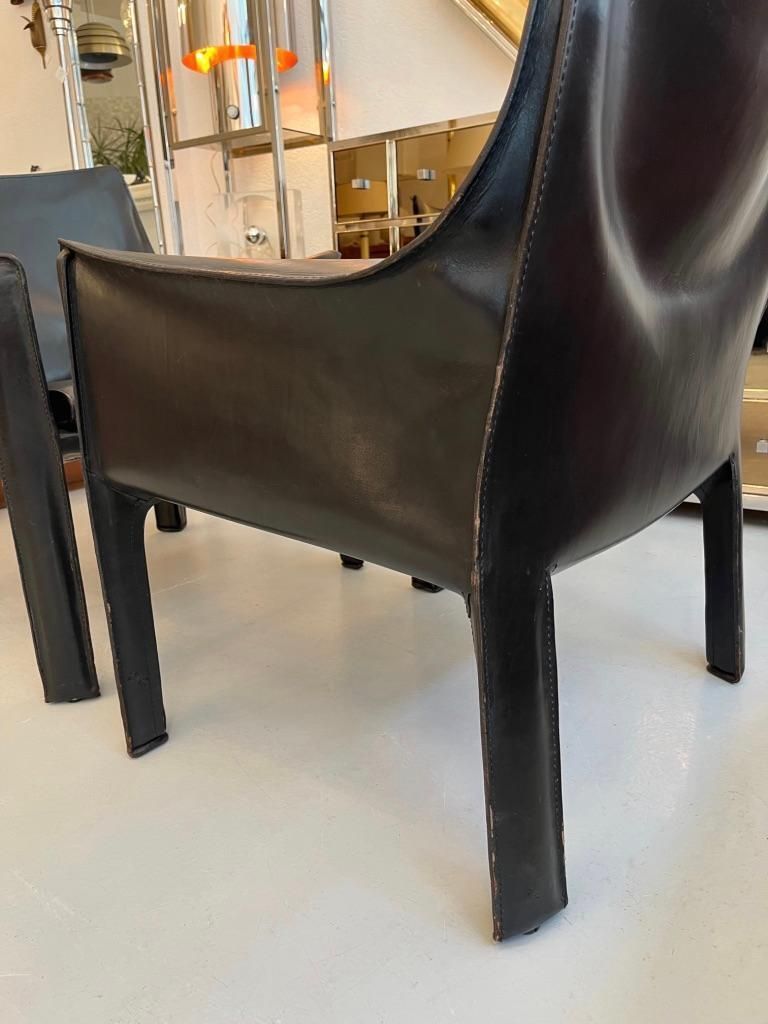 photo furniture Pair Of Black Leather Cab 414 Lounge Chairs By Mario Bellini, Cassina, Ca. 1970s