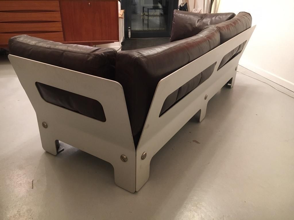 Sigurd Ressell Vintage Leather And Anodised Aluminum Sofa For Vatne Mobler 1968 photo vintage