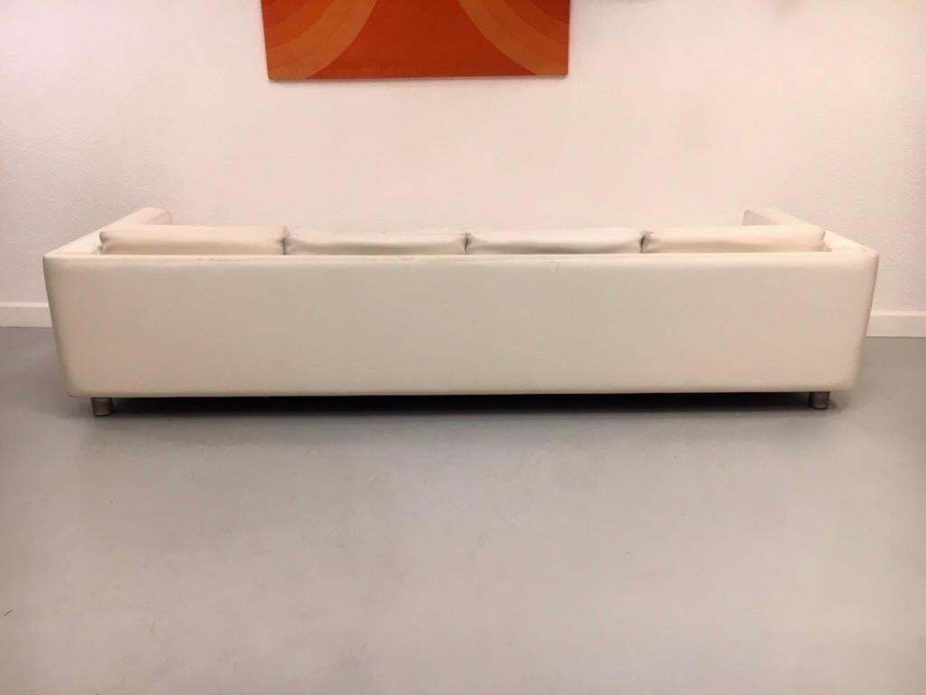 4 Seat White Faux Leather "Montenapo" Sofa By Zanotta, Italy, 1965 photo for sale