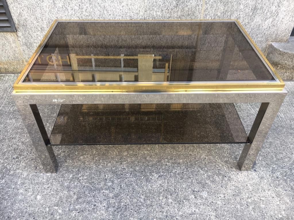 Signed "Flaminia" Side Table By Willy Rizzo, Italy, Circa 1970s photo furniture