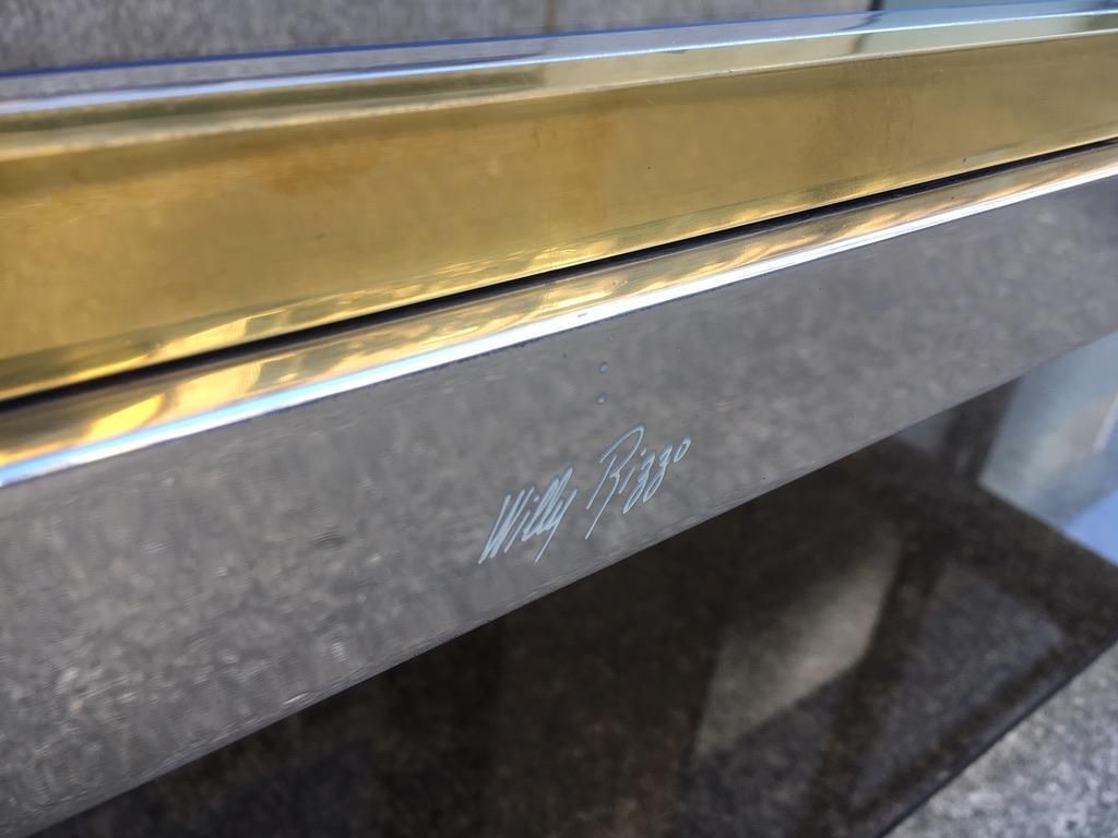 Signed "Flaminia" Side Table By Willy Rizzo, Italy, Circa 1970s photo 1807.0