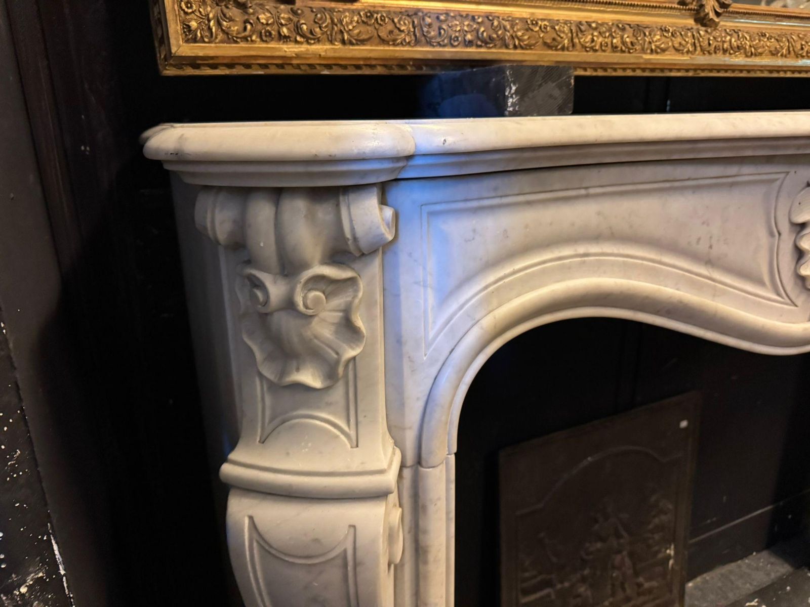 Important And Beautiful Fireplace Mantel In Carved White Carrara Marble, France photo Home Fixtures