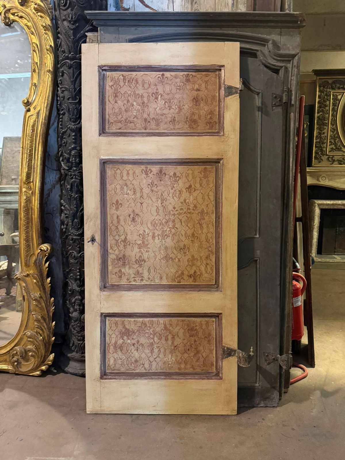 Yellow And Red Lacquered Interior Door, Italy photo furniture