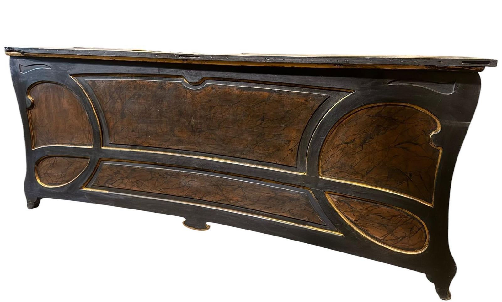 Art Nouveau Shop Counter In Lacquered Wood With A Faux Marble Effect, Italy photo furniture