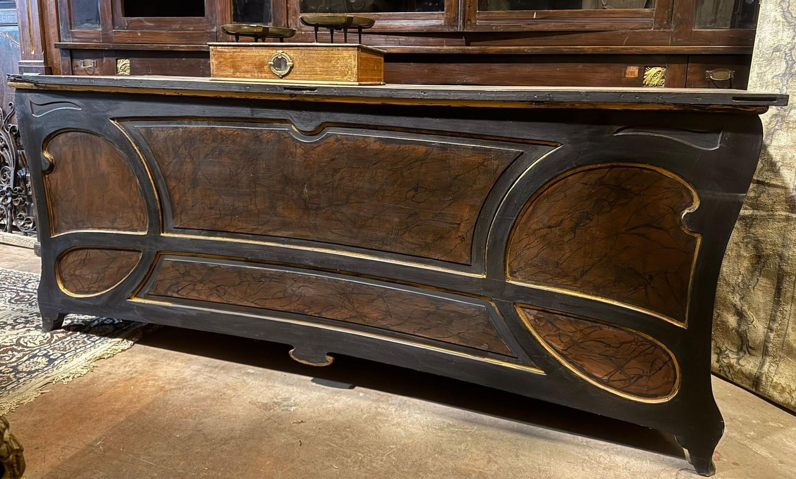 Art Nouveau Shop Counter In Lacquered Wood With A Faux Marble Effect, Italy photo buy
