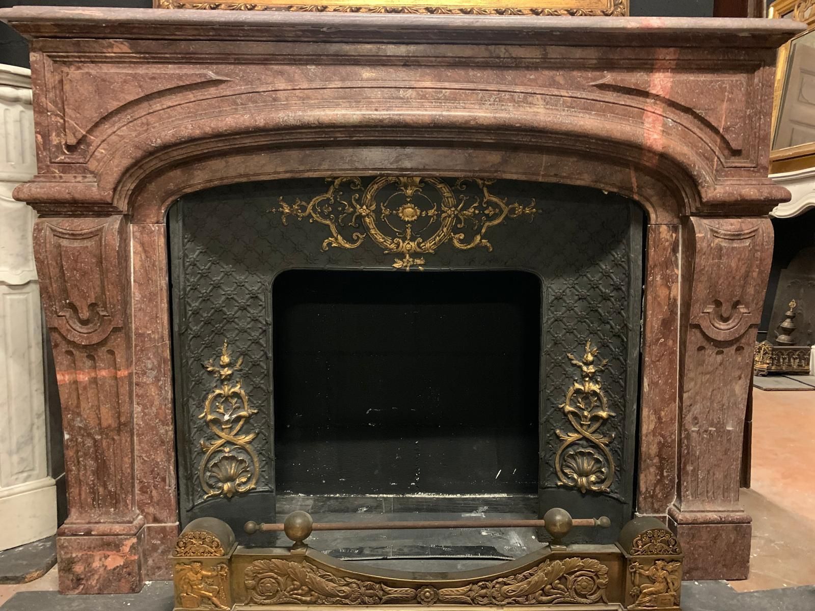 Mantle Fireplace In Rosso Lepanto Marble, Italy photo 4247.0