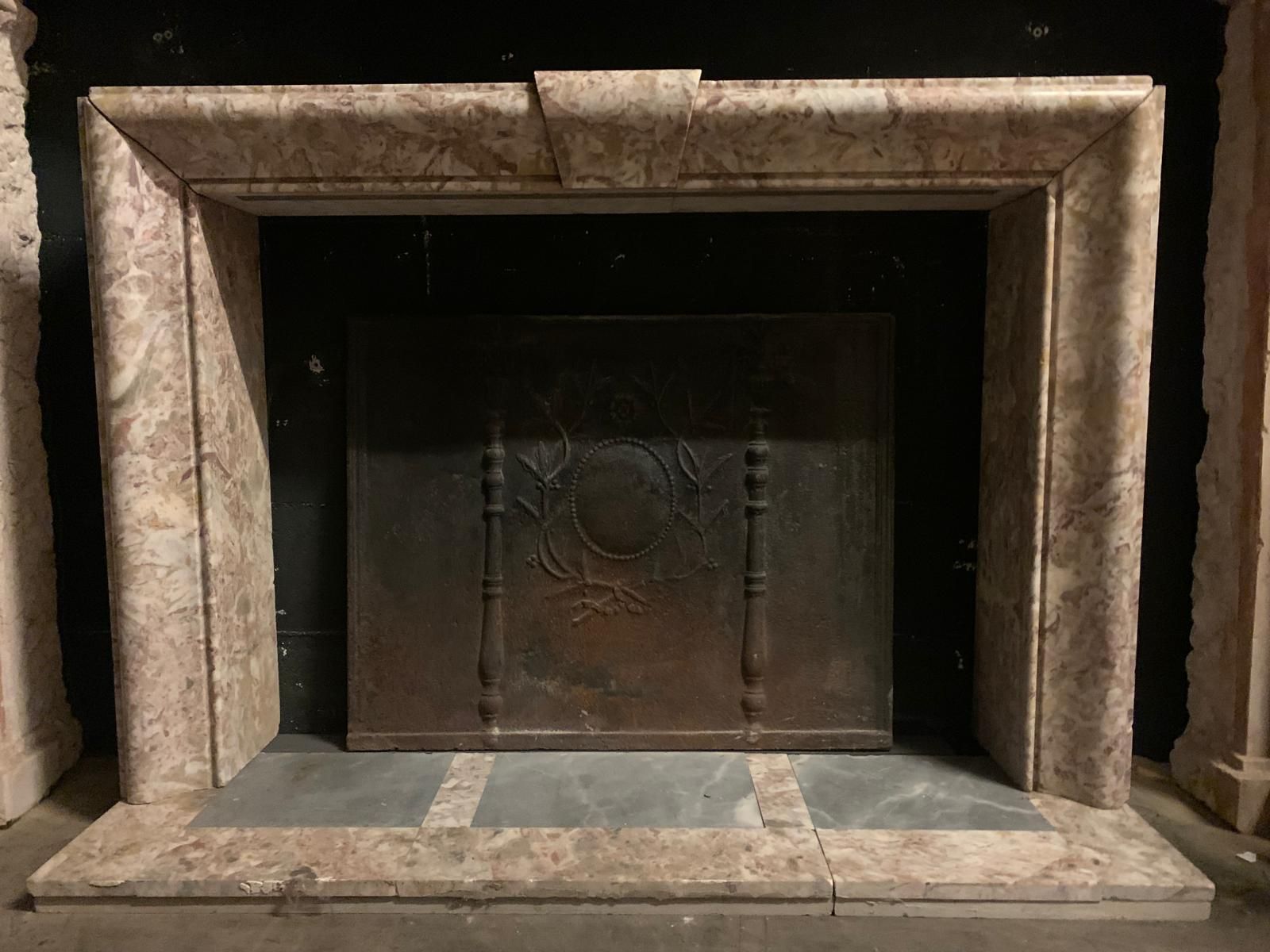 Art Deco Mantle Fireplace In Peach Blossom Marble, Italy photo buy