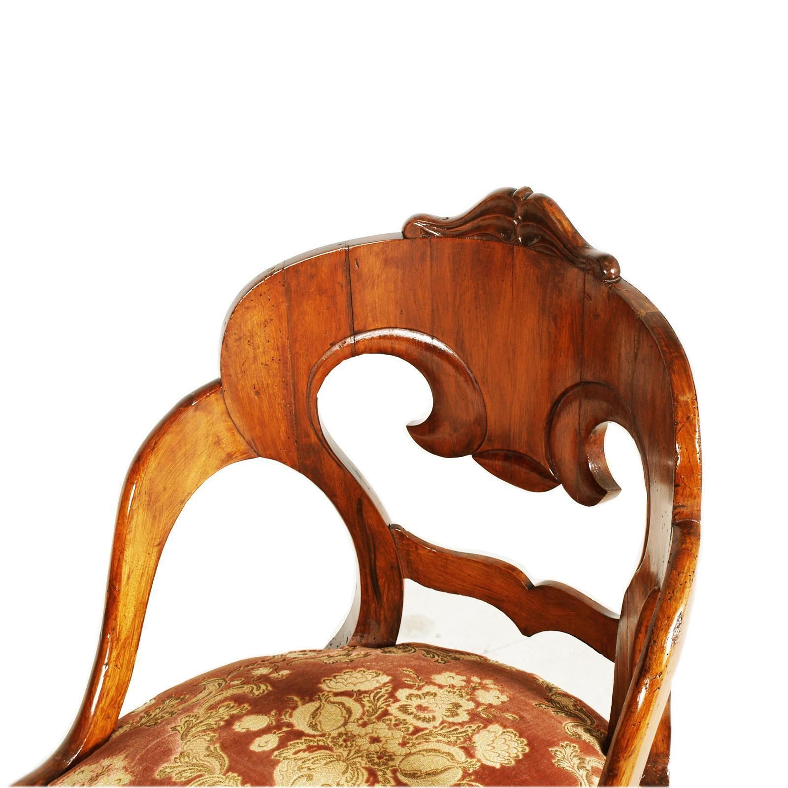 Bergere Louis XVI Armchair Seating By Testolini Freres In Carved Walnut photo vintage