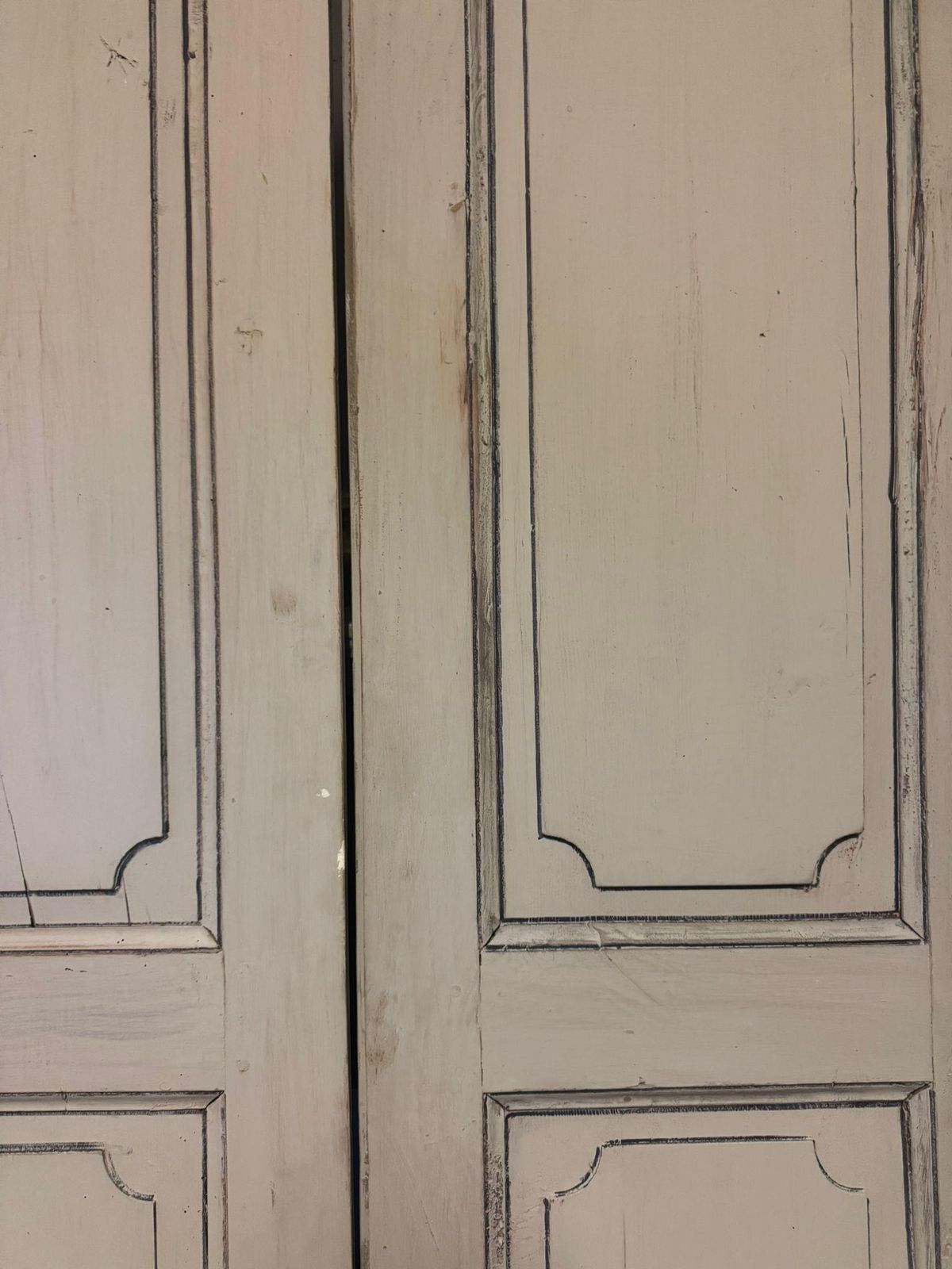 Double Door In Lacquered Wood, Light Blue And Grey Dust, Italy photo Home Fixtures