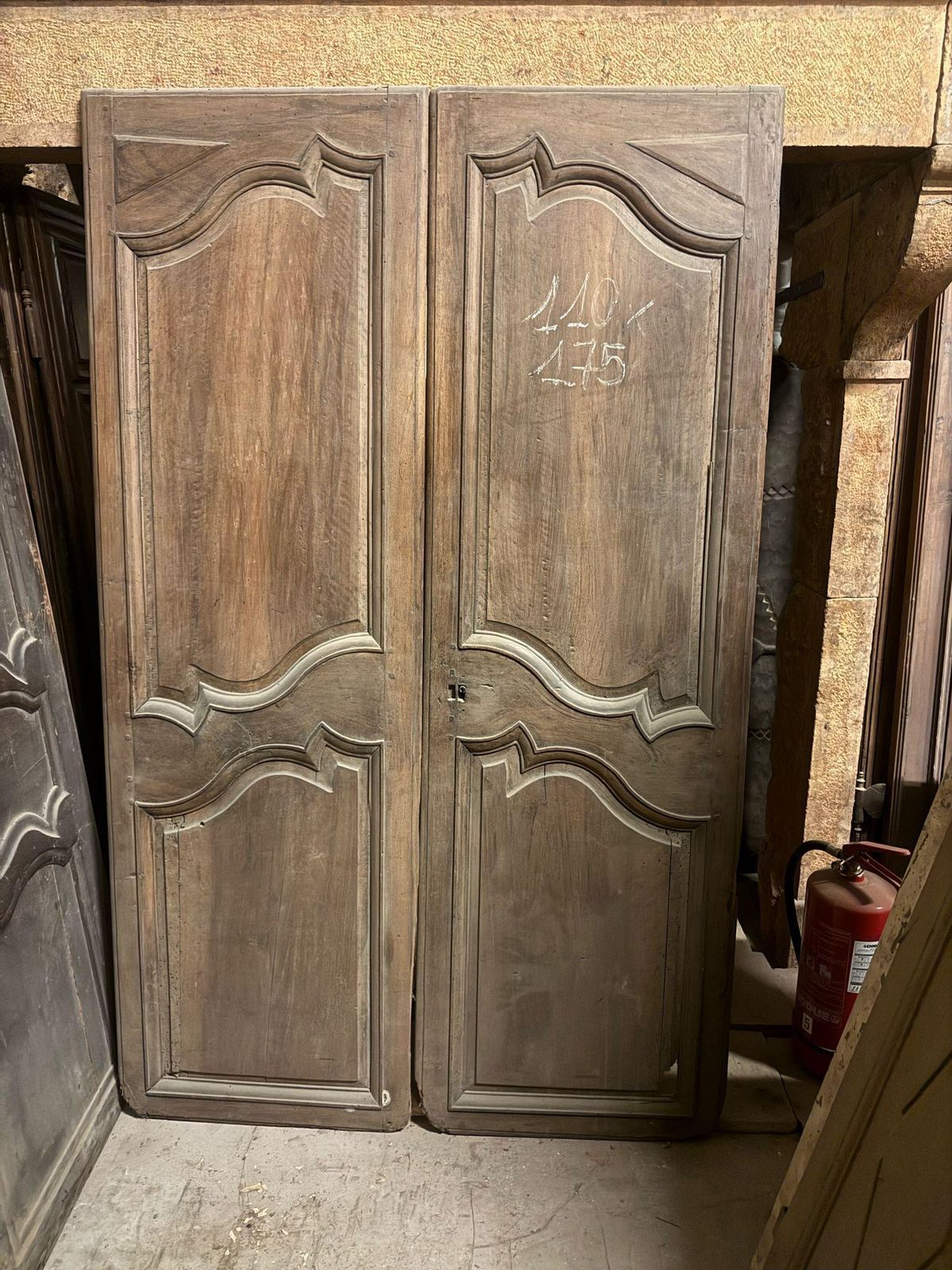 Pair Of Doors With Wavy Panels Carved In Walnut, Italy photo Home Fixtures