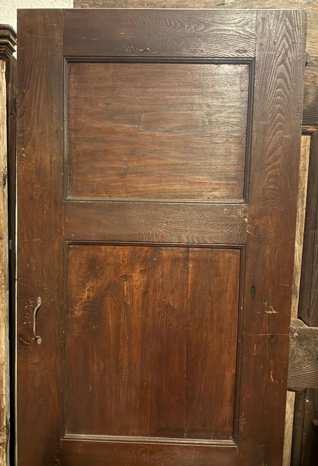 Simple Wooden Interior Door, Single Leaf Carved With Squares, Italy photo Home Fixtures