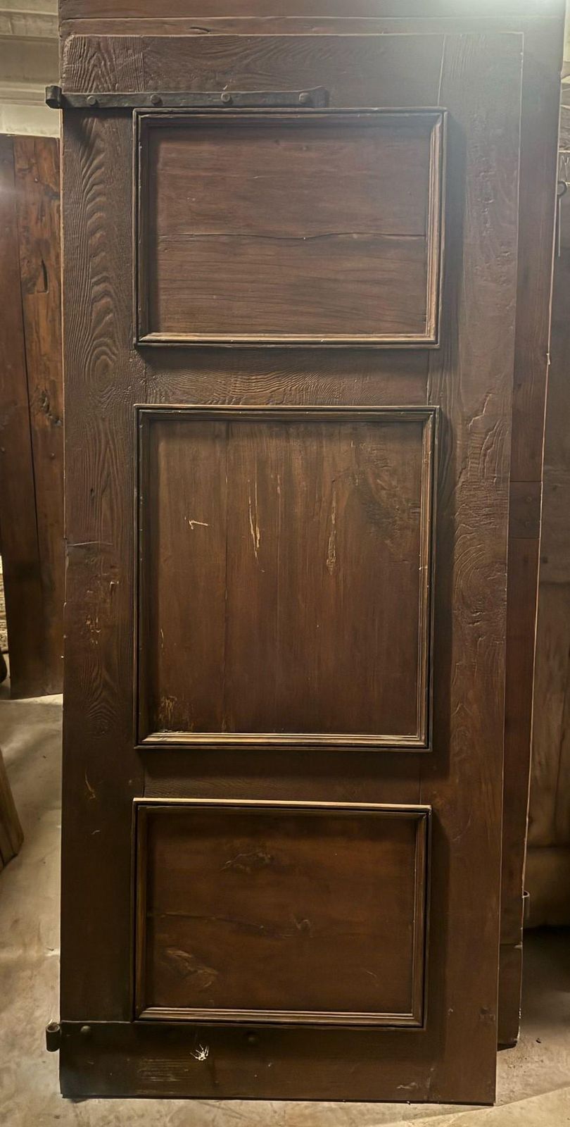 Simple Wooden Interior Door, Single Leaf Carved With Squares, Italy photo 2036.0