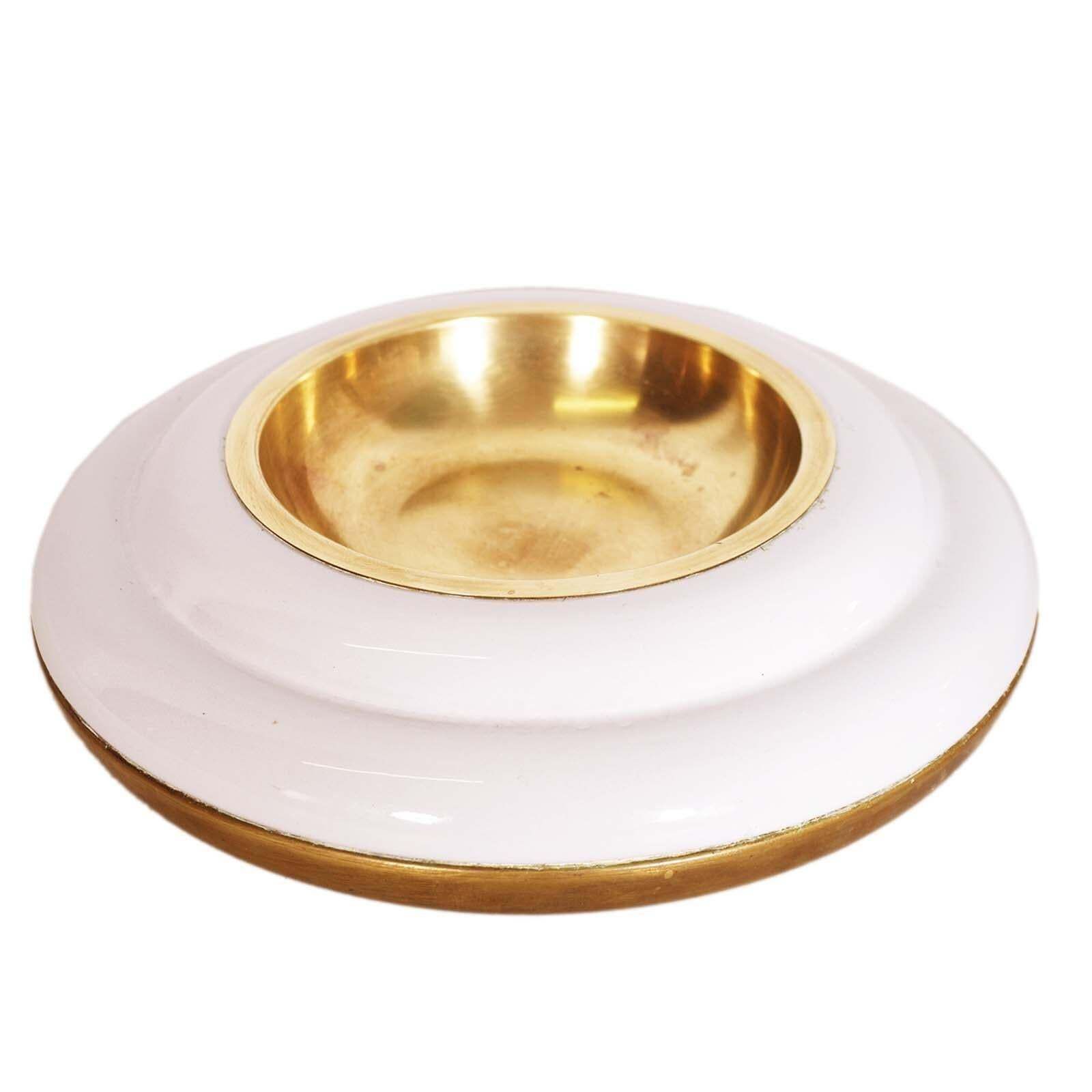 1970s Ashtray With Ceramic And Brass Lighter By Paolo Traversi , Working photo furniture