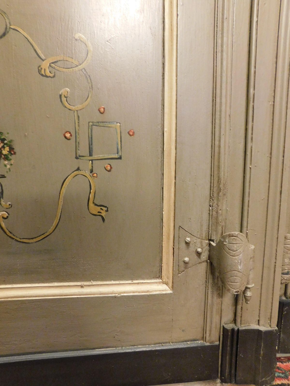Set Of 2 Lacquered And Painted Single Leaf Doors With Frame, Italy photo vinterior