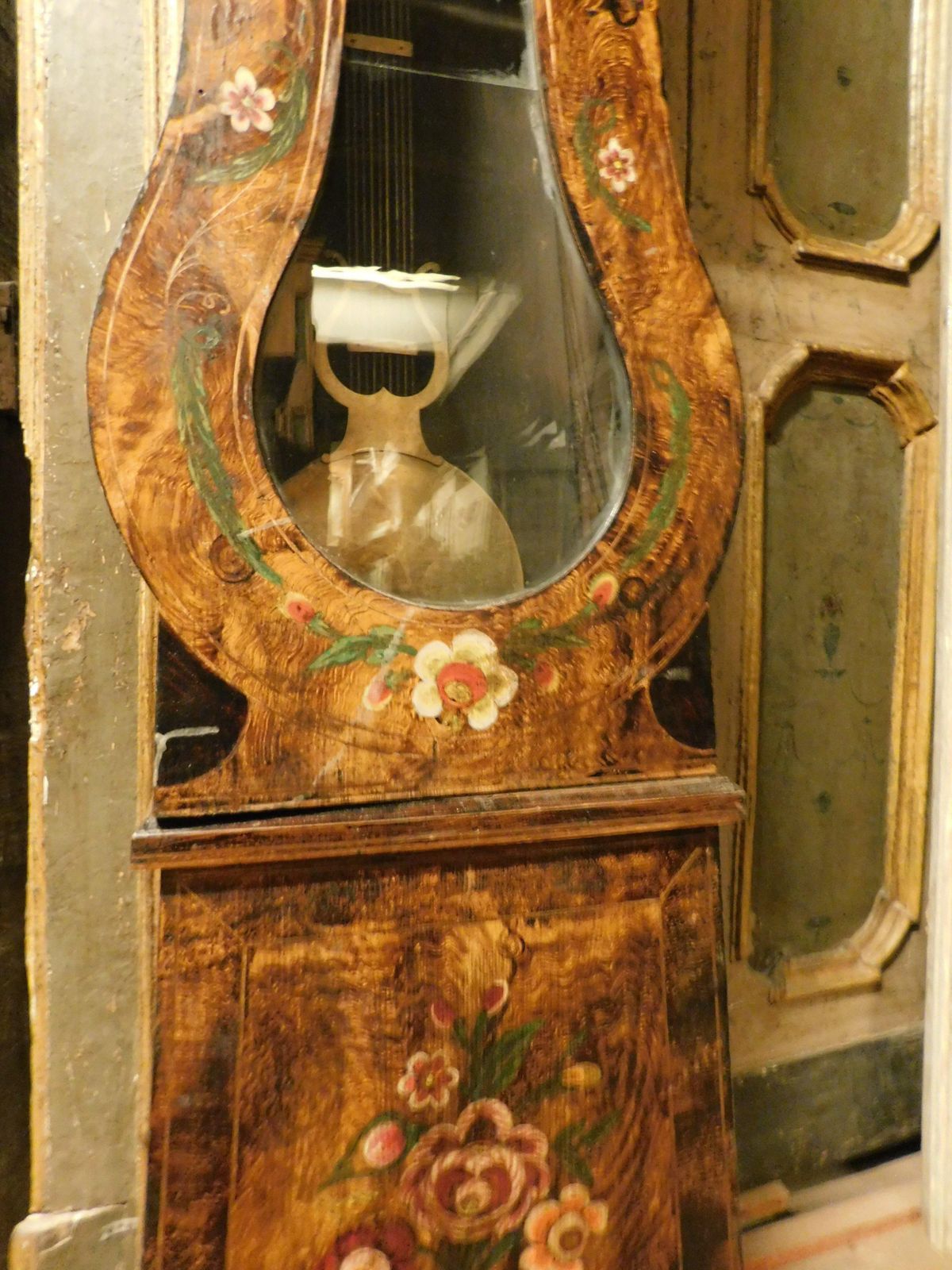 Pendulum Clock, Floor Clock With Lacquered And Painted Wooden Case, France photo buy