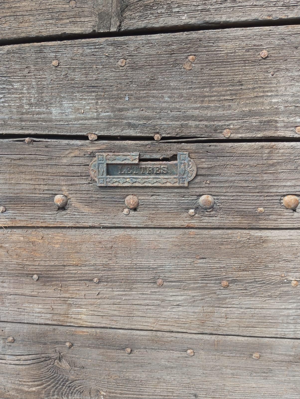 Large Main Entrance Door Double Leaf Nailed Chestnut, Italy photo furniture