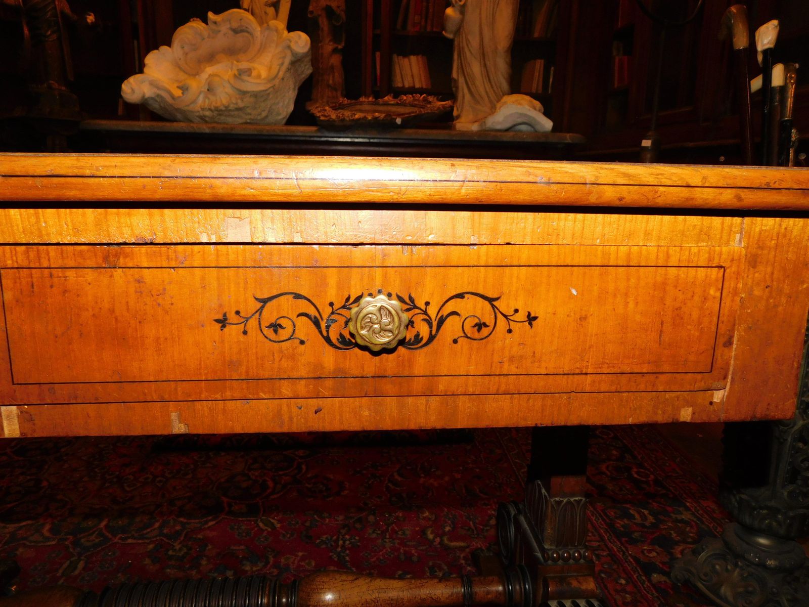 photo furniture Empire Writing Desk In Cherry Wood, With Lifting Side Flaps, England