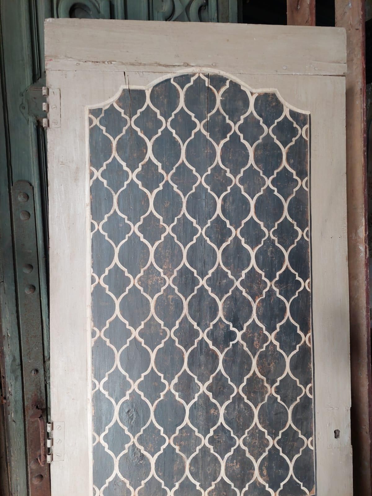 Vintage Door Lacquered With Black And White Tapestry, Italy photo buy
