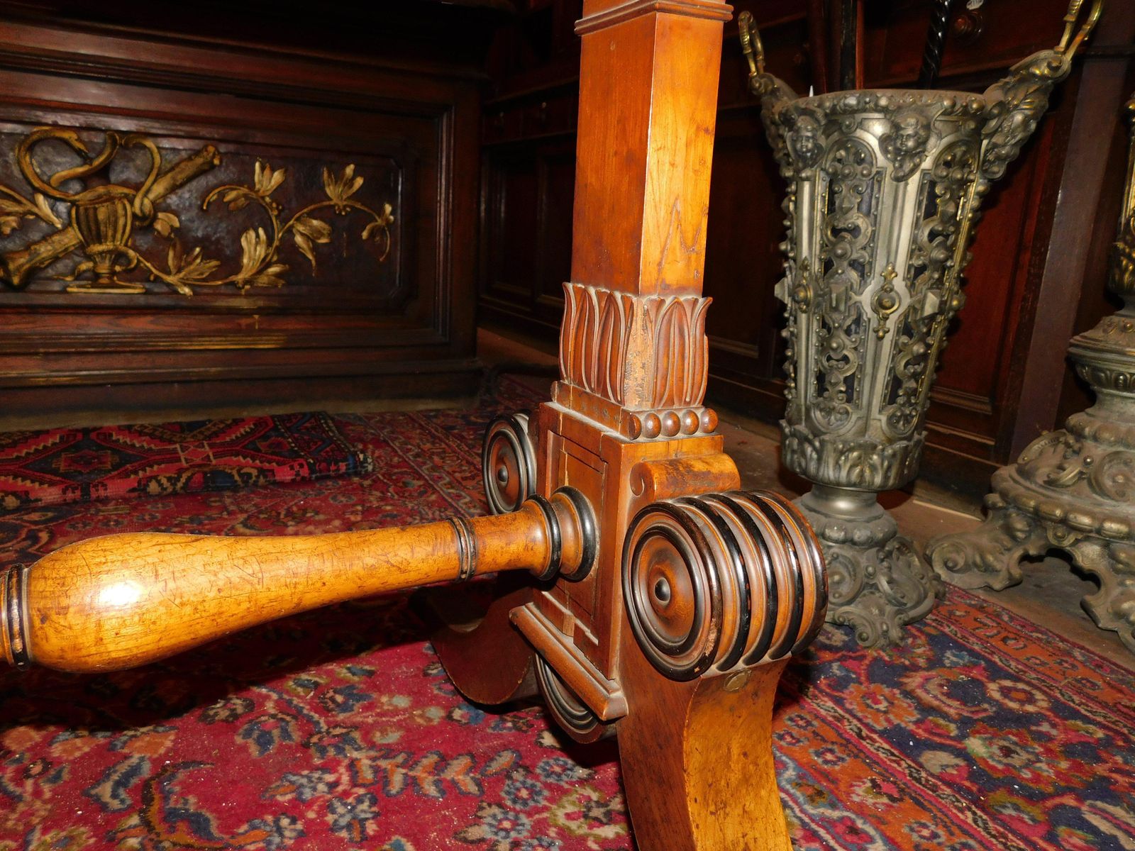 photo for sale Empire Writing Desk In Cherry Wood, With Lifting Side Flaps, England