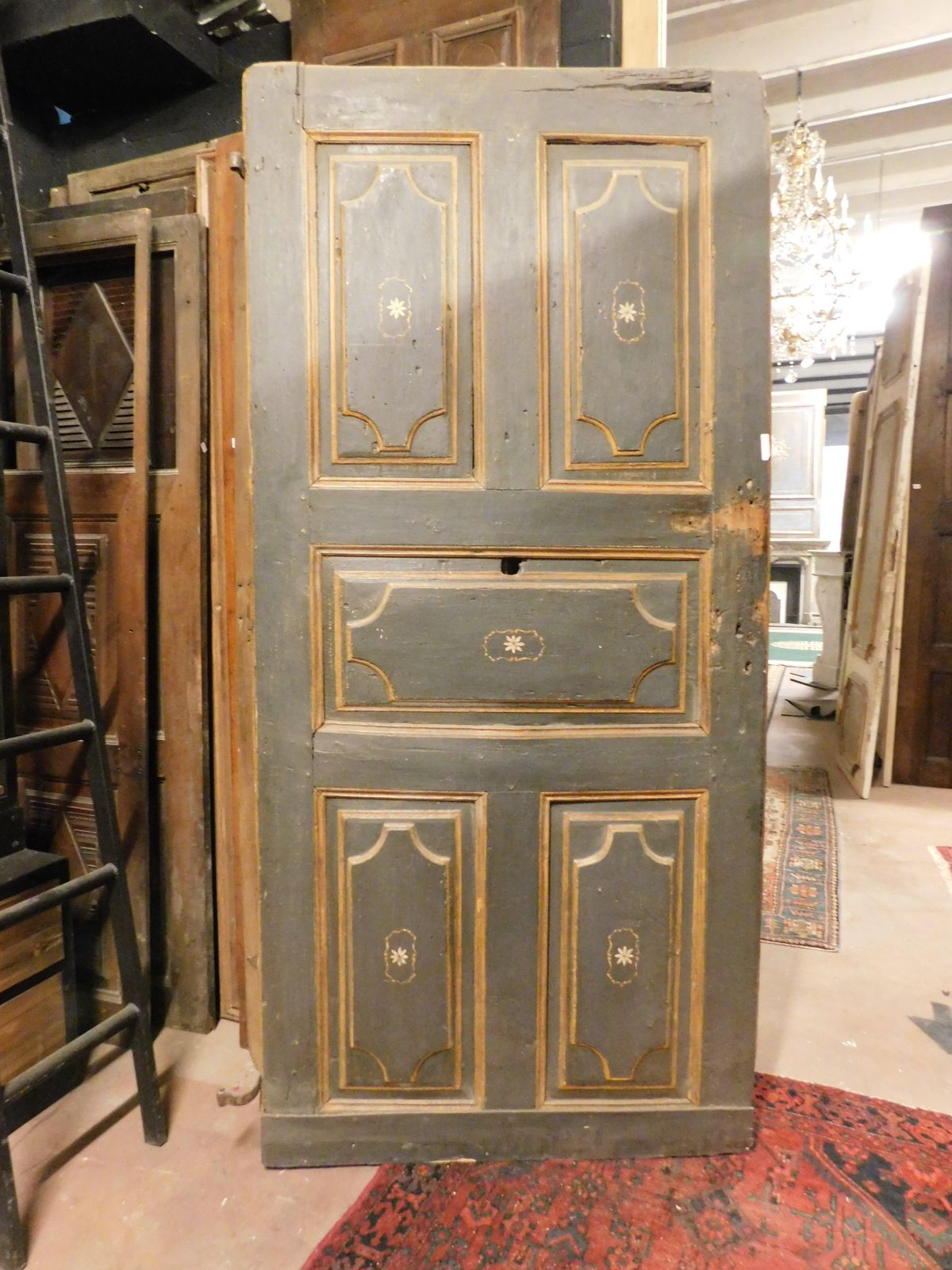 Single Leaf Door In Lacquered And Painted Wood, Italy photo for sale