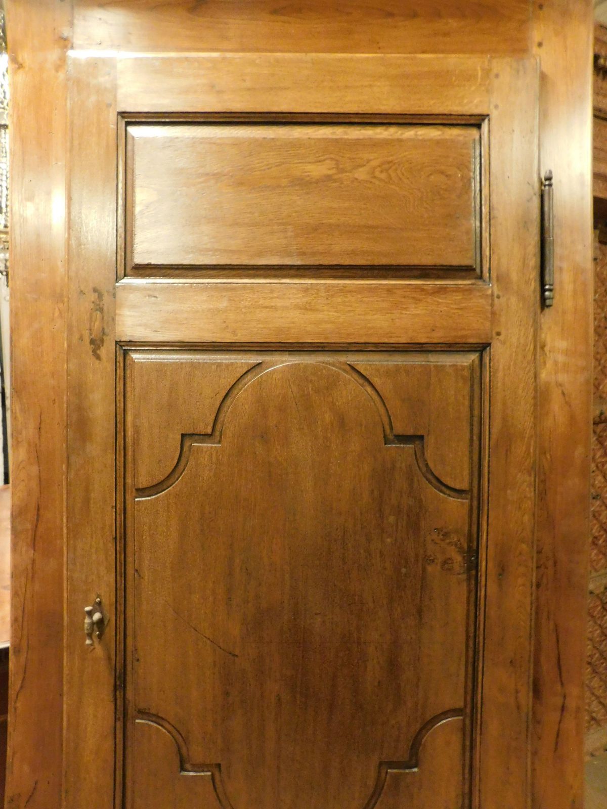 Set Of 2 Single Leaf Oak Doors Carved With Frame, Italy photo vintage