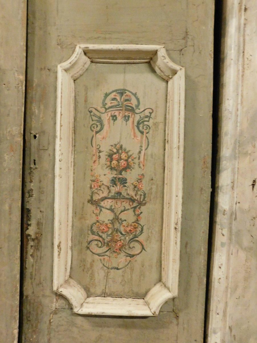 Home Fixtures Double Leaf Door In Lacquered And Painted Wood With Original Frame, Italy photo