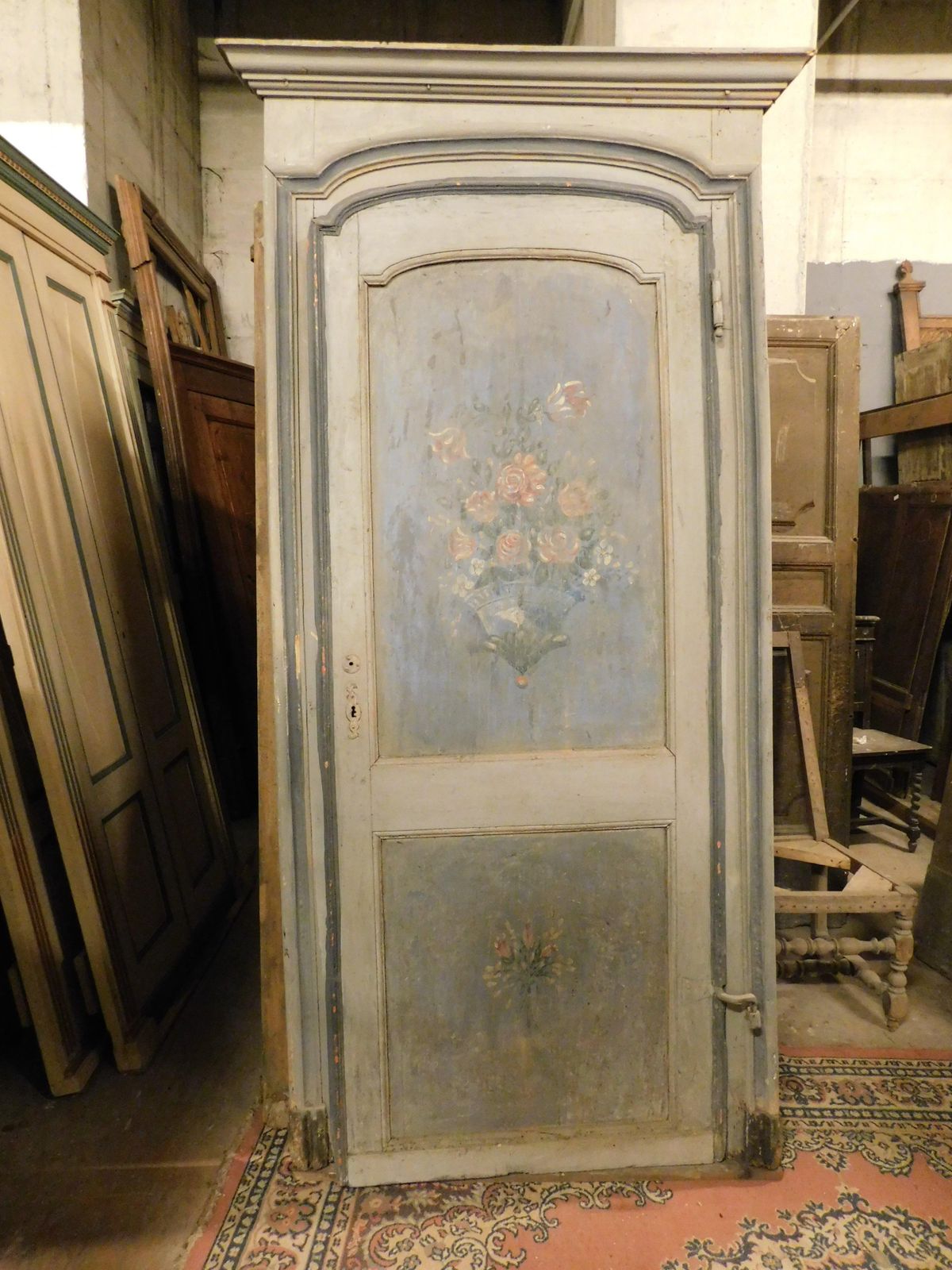 Lacquered And Painted Arched Door With Frame, Italy photo 3451.0