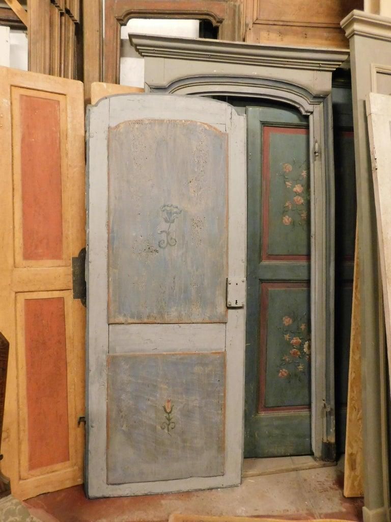 Home Fixtures Lacquered And Painted Arched Door With Frame, Italy photo