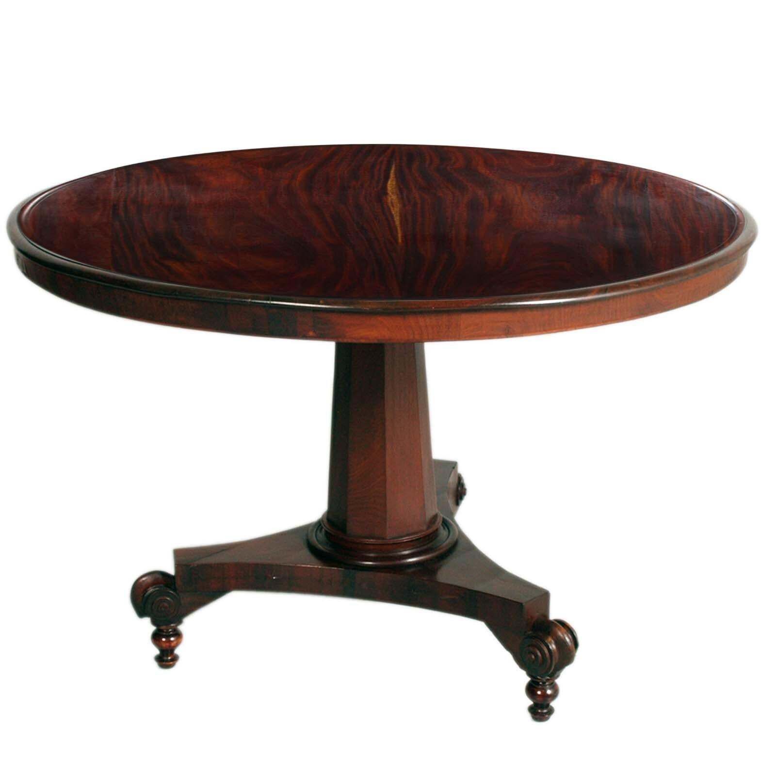 19th Century French Mahogany Table Empire Style With Louis Philippe Four Chairs photo vintage