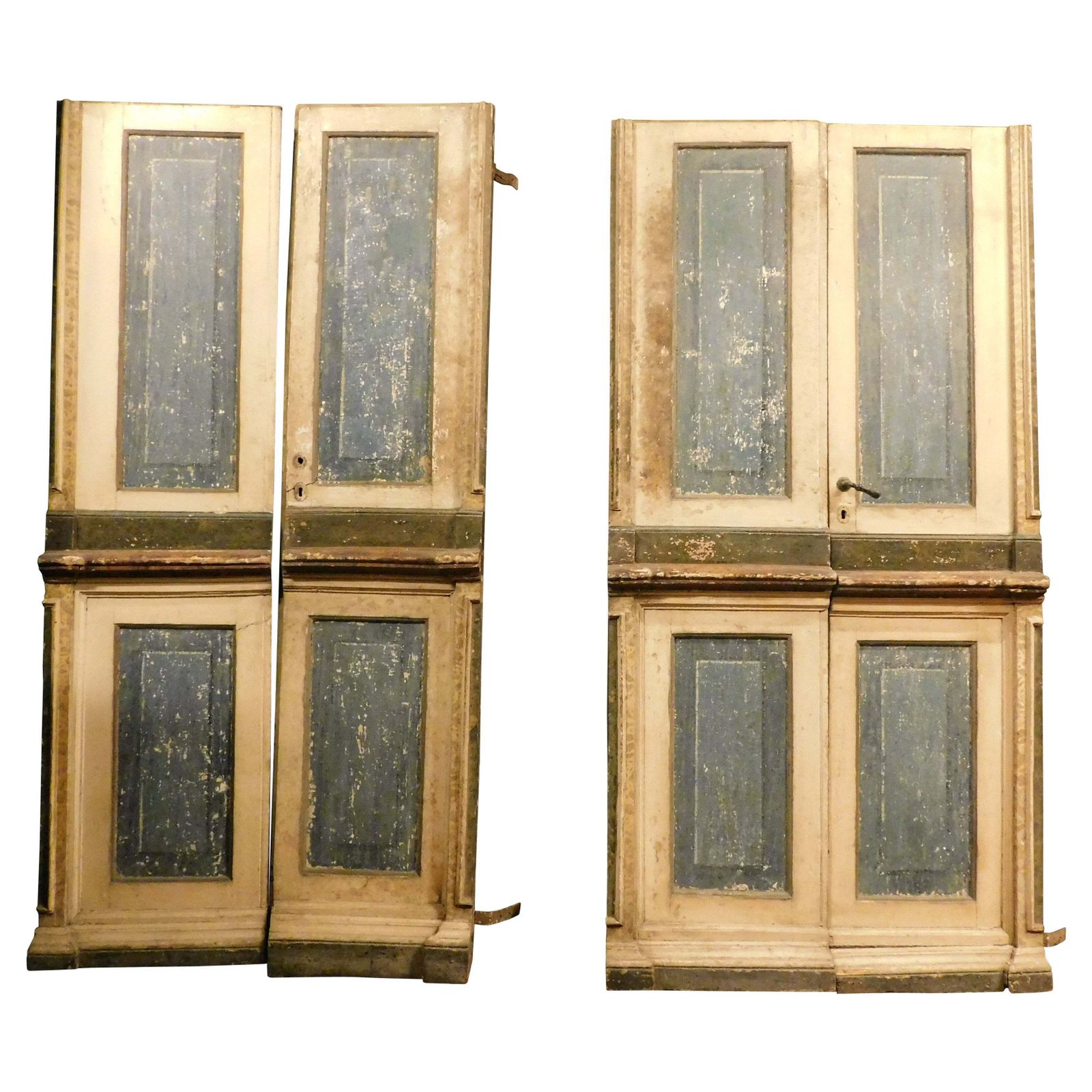 Set Of 2 Interior Doors In First Lacquer With Two Doors Each, Italy