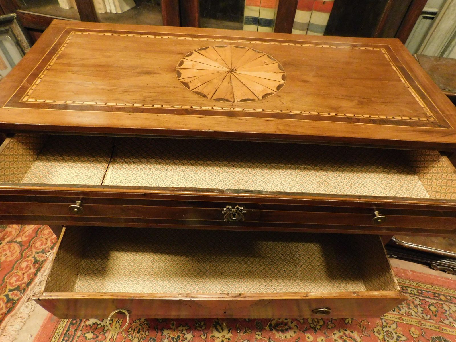 Furniture Louis XVI Chest Of Drawers, Veneered And Inlaid Chest Of Drawers, Italy photo