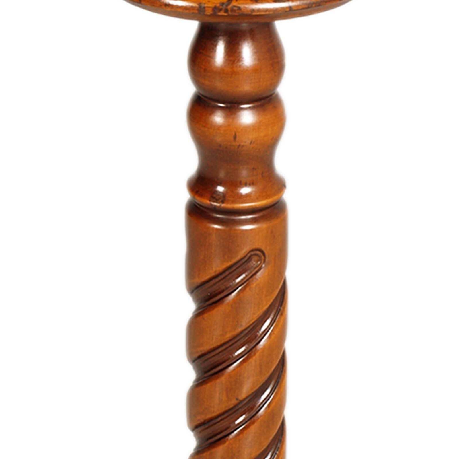 Twisted Walnut Column For Vase, Bust Holder Or Sculpture, 1940s, Gothic Style photo furniture